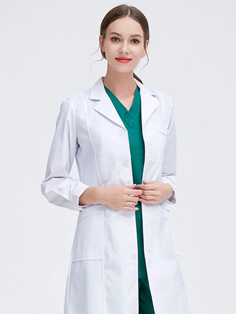 White coat long sleeve doctor wear female male doctor nurse wear winter short sleeve slim slim experimental drugstore work cloth