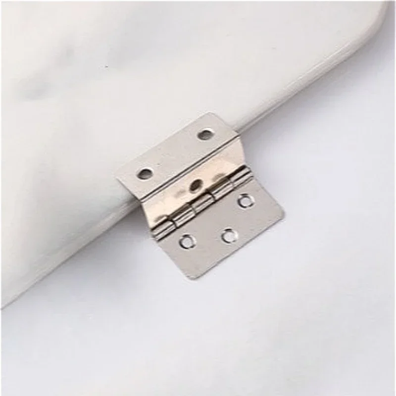 4pcs Metal Silver Cabinet Hinges Three Equivalent Folding Wooden Box Hinges Furniture Drawer Doors Hardware Accessories view 5