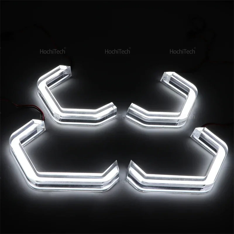 For BMW E46 325ci 330ci Convertible Coupe 2004 2005 2006 M4 Style Lemon Yellow Ring Angel Eyes LED White Light Rings Kit DRL view 4