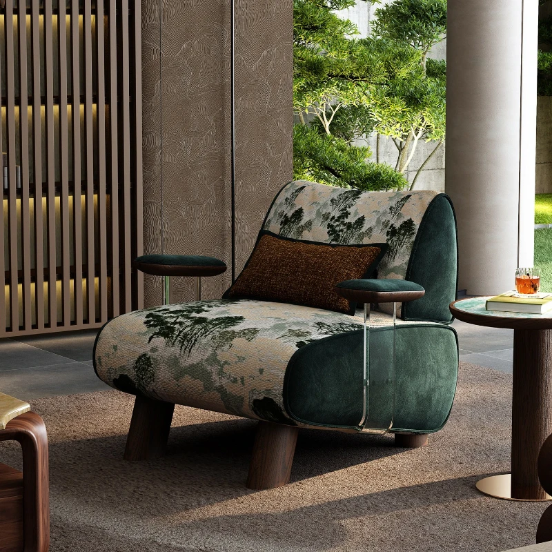 Single sofa chair Balcony casual retro national style acrylic armchair