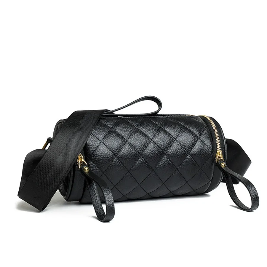 

New fashion casual senior diamond lattice cylinder bag models trend foreign flavor texture shoulder crossbody women's bags
