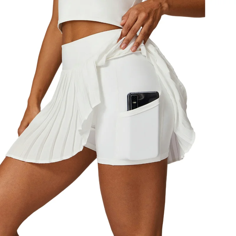 

Fashion Girl Tennis Skirts With Pocket Shorts Gym Golf Running Pleated Pantskirt SEXY Women Sports Fitness High Waist Yoga Skort