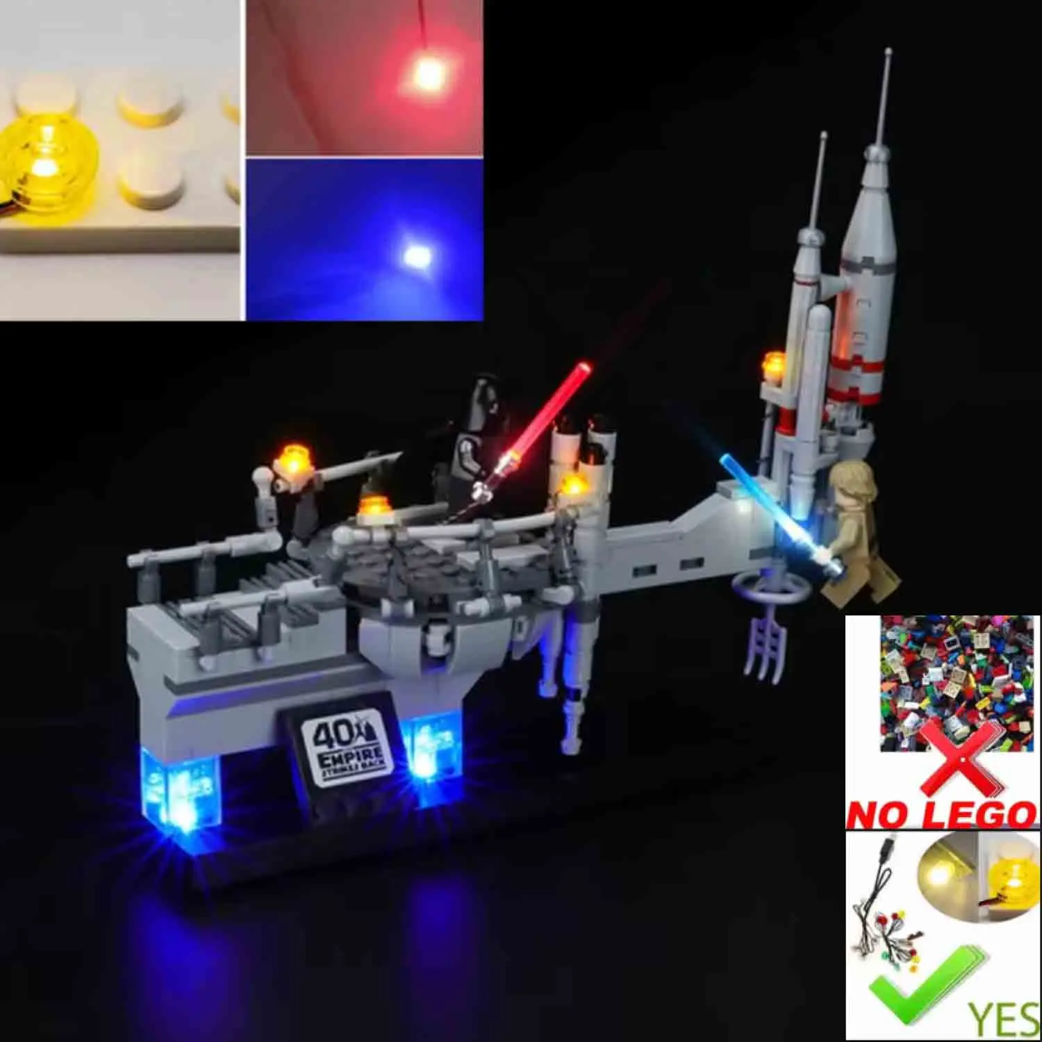 75294 Bulut Şehri Mücadelesi İçin USB Işıklı Set: Lego Bloklar İçin Gerçekçi Aydınlatma Çözümü