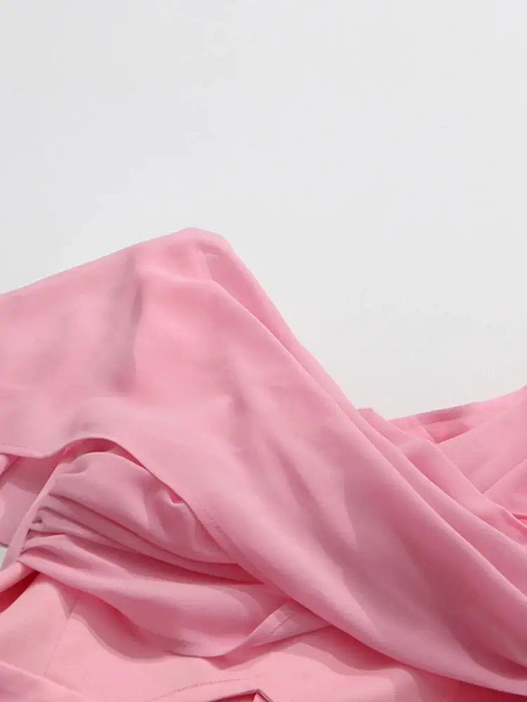 Modphy Elegant Patchwork Appliques Slim Long Dress Raglan Sleeve Pink Flower Sexy Front Slit Maxi Dress Celebrity Evening Party