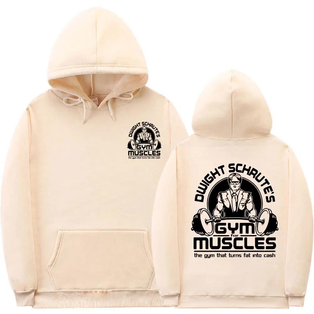 

Men Women Oversized Sweatshirt Dwight Schrute's Gym for Muscles The Gym Tha That Turns Fat Into Cash Double Sided Printed Hoodie