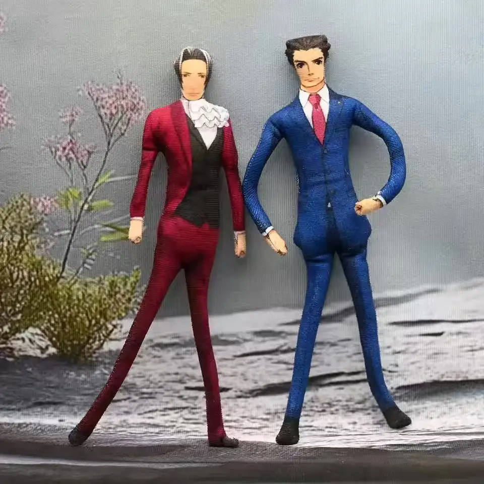 

Ace Attorney Phoenix Wright Cosplay Plush Doll Miles Edgeworth Body Wire Skeleton Action Stuffed Dolls Accessories Gifts