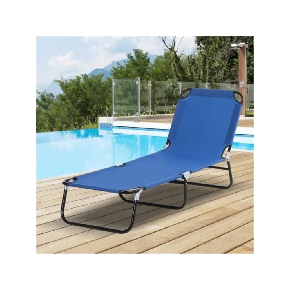 

Foldable Lounge Chair, Waterproof Powder Coated Steel Foldable Design, Easy To Transport, Foldable Outdoor Beach Chair