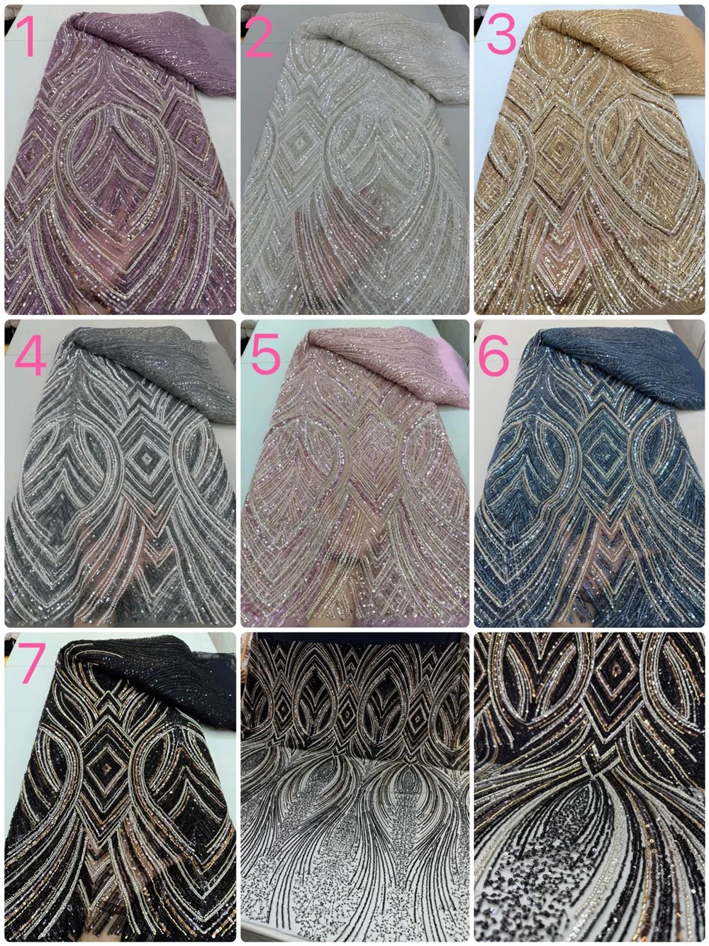 Bianco africano nigeriano sposo francese ricamo 2025 tulle paillettes tessuto di pizzo bellissimo lussuoso pizzo con perline pesanti per la cerimonia nuziale