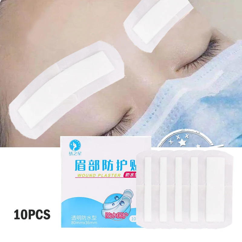 10pcs Eyebrow Tattoo Protector Stickers Film Makeup Comfortable Professional Design Aftercare Products Protective Sticker Tape