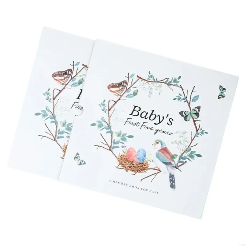 54DF Książka pamięci Baby Memory Journal Wzrost Kamienie milowe Pierwsze słowo Zdjęcie ręczne odciski rąk
