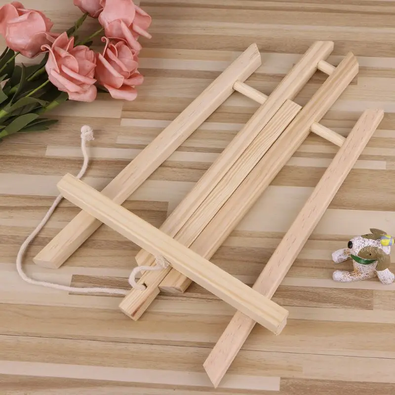 Wooden Tripod Easel Desk Display Stand Collapsible for Artworks Photos Paintings