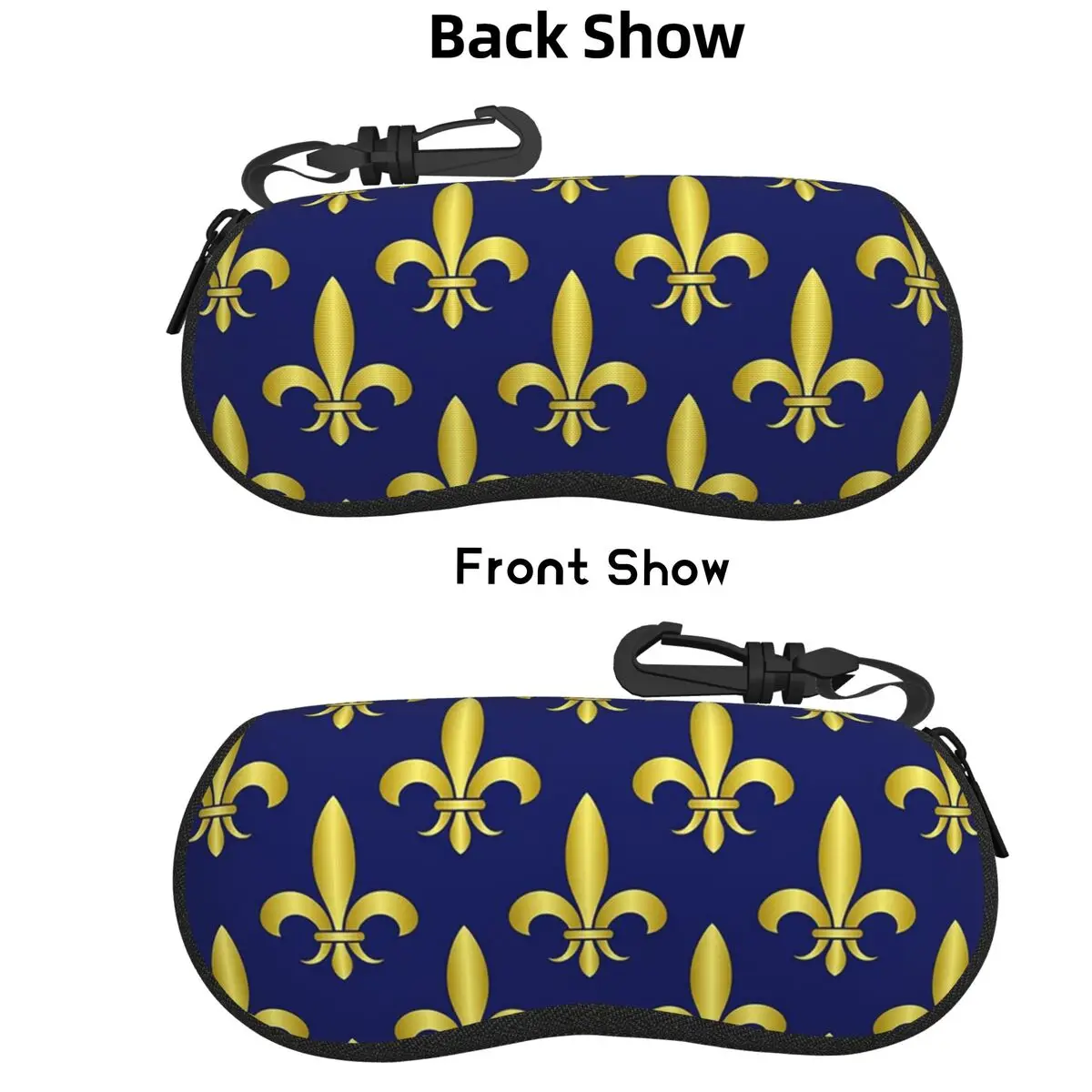 

Золотой, синий футляр для очков Fleur De Lis Royal Lily Shell, защитный чехол для солнцезащитных очков, женская и мужская мягкая сумка для очков