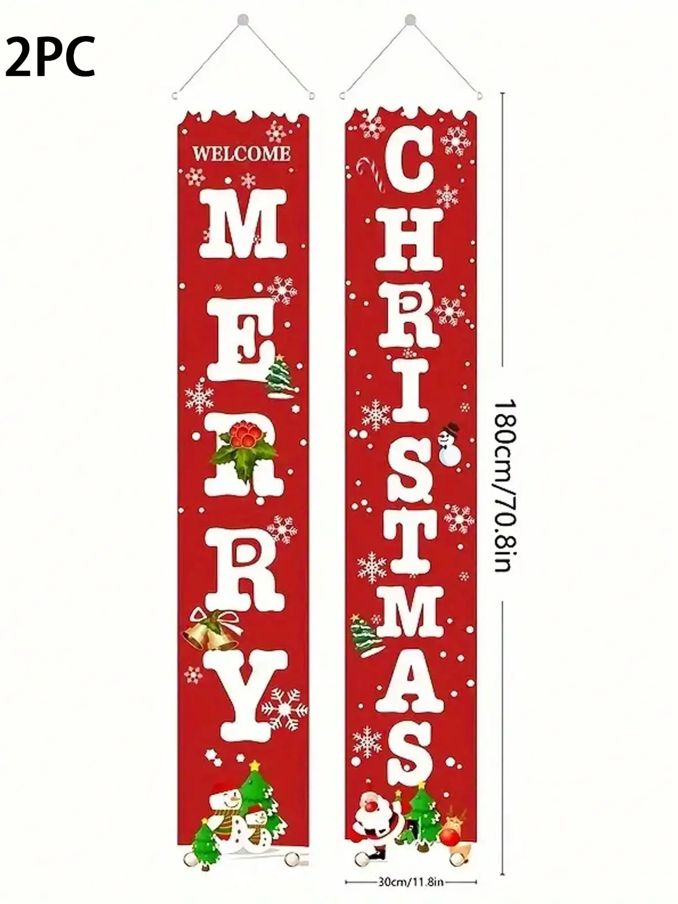 2-حزمة من لافتات شرفة عيد الميلاد لرجل الثلج | نرحب باللافتات المعلقة | ديكور داخلي وخارجي #2