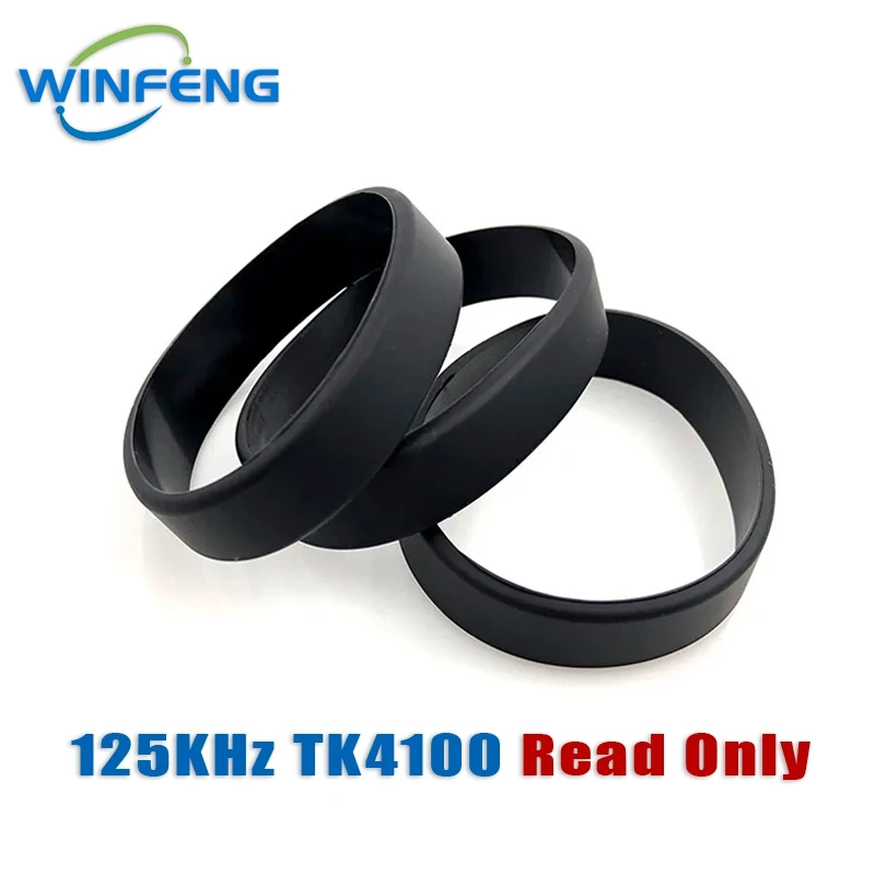 10Pcs/Lot 125KHz RFID Silicone Wristband Water-proof Black Men Women Proximity TK4100 EM4100 RFID Bracelet For Swimming Pool