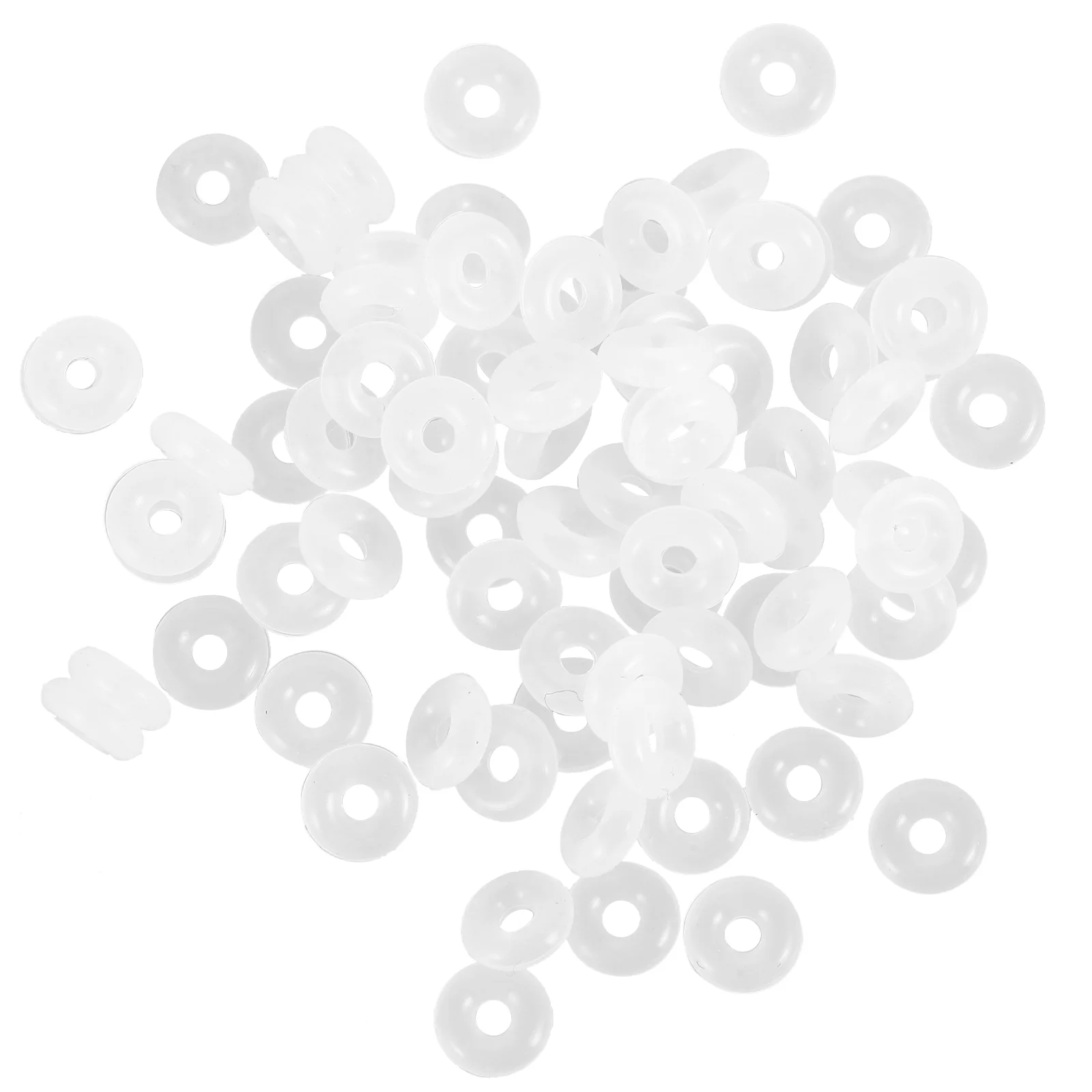 80PCS Clear Silicone Rubber Stoppers for Use Alone or with Clip Lock Spacer Charm for Snake Chain Charm Bracelets