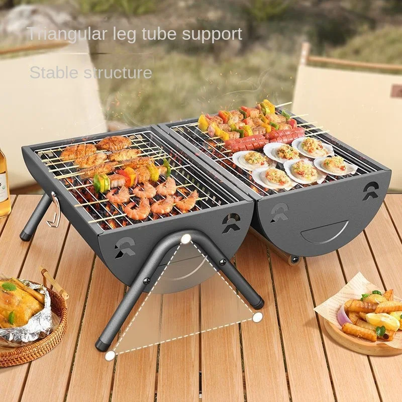 Outdoor Barbecue Grills Home Portable Charcoal Camping Barbecue Equipment Handle design Carbon Grilling Tools Complete Bbq Grill