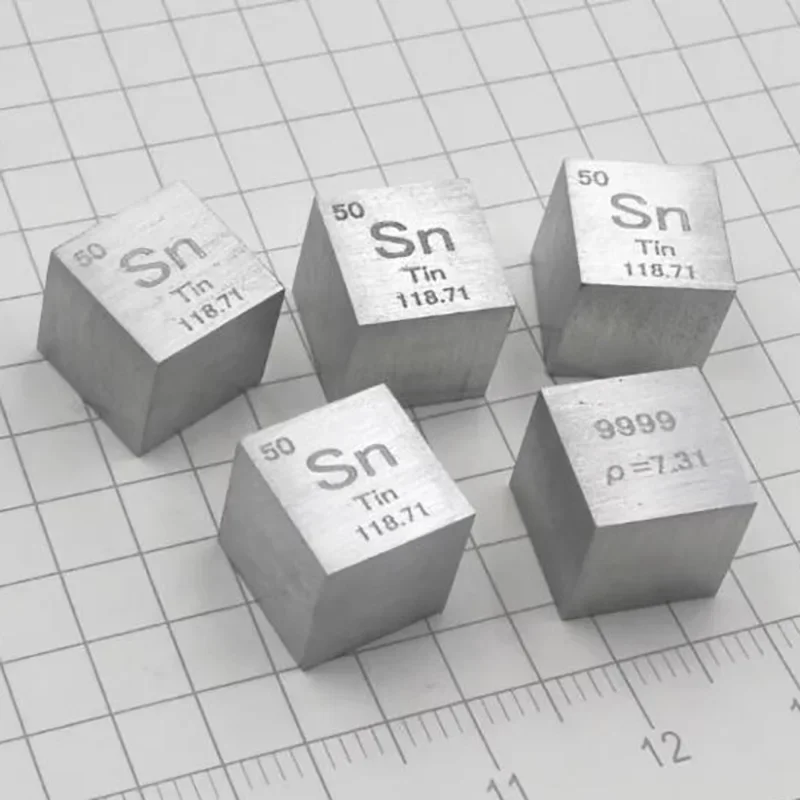 Tin Sn Stannum Cube Periodic Table Collection Metal Element Cubes 10mm 25.4mm