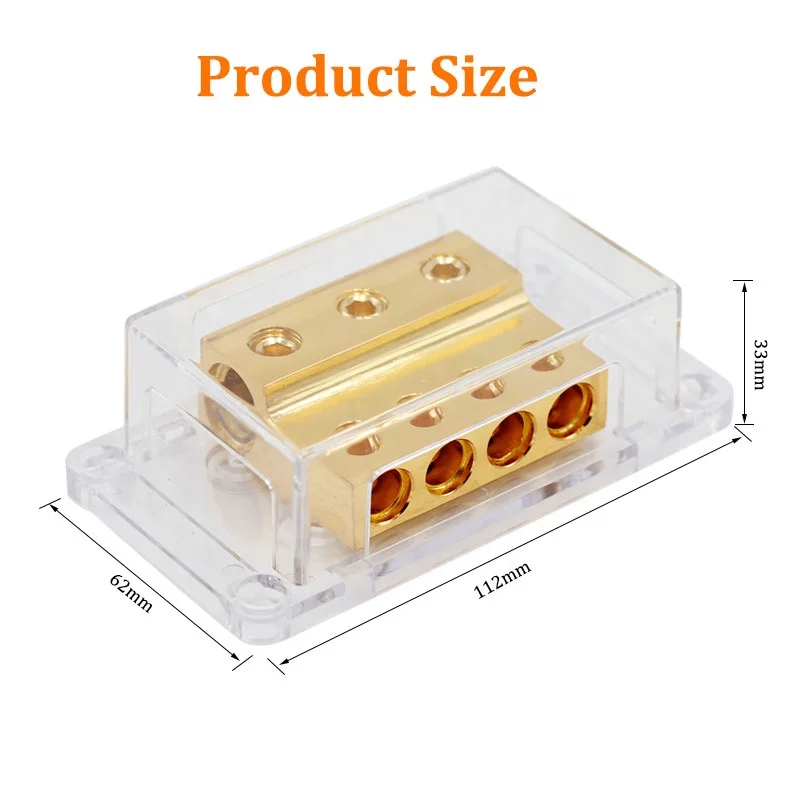 3x0/4 Gauge in 4x4/8 Gauge Out Amp Power Distribution Block Car Audio Splitter 4 Way Outputs Power Distributor Block Fuse Holder