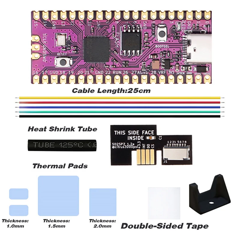 For Raspberry Picoboot Board Kit+SD2SP2 RP2040 Dual-Core 264KB SRAM+16MB Flash Memory Development Board