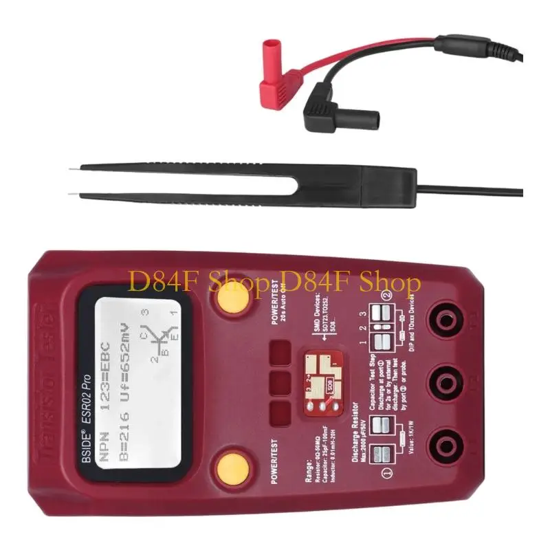 D84F Professional 1000uF Capacitance Meter With Multifunction Testing Mode LCD Screen For Electronic Component Analysis