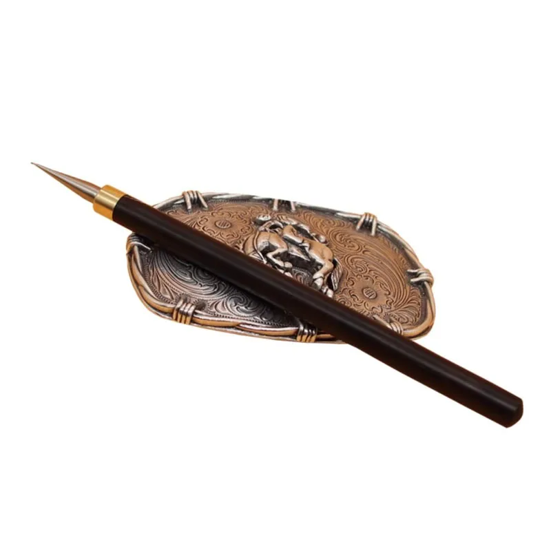 ไม้จับหนังแกะสลักสแตนเลสสายตําแหน่งปากกา DIY หนัง CRAFT Scriber แกะสลักเครื่องหมายเครื่องมือ