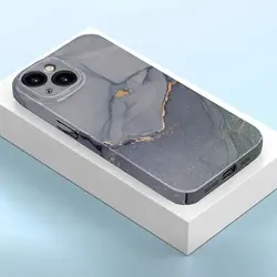 Phone Case for iPhone 15 14 11 13 12 Pro Max MINI XR X XS 8 7 6 6S Plus Film Funda Frame Pattern Cover Coque Gray Marble