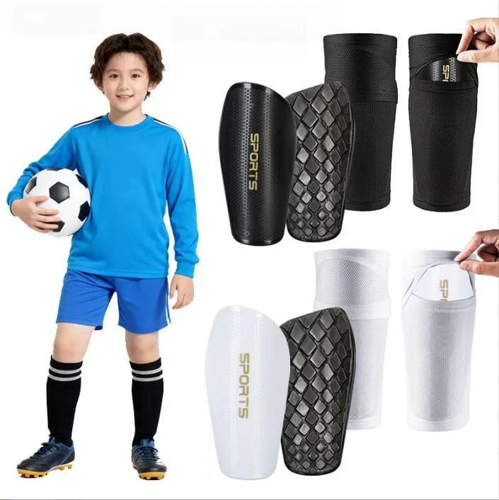 2-in-1 Football Shin Guards Kit High Quality Shin Pads with Pocket Leg Sleeves Shockproof Soccer Calf Protection Gear