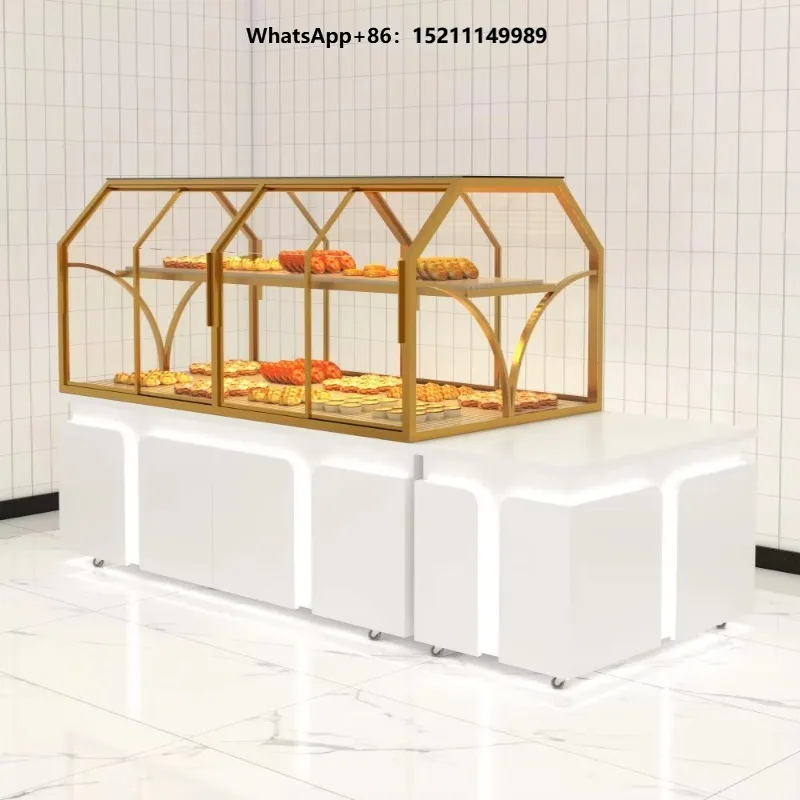 Bread Cabinet Right-Angle Curved Cake Display Cabinet Pastry Baking Dessert Mousse Bread Preservation Cabinet