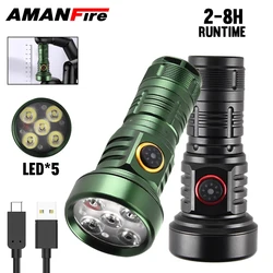 Amanfire DY500 EDC Flashlight LED Strong Light Torch Mini Lantern Portable Rechargeable Led Lamp