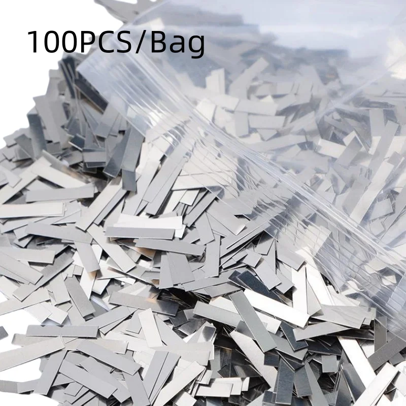 

100pcs Nickel Plated Steel Strip Connector Nickel-Plating Strap Sheets 18650 Li-ion Battery Belt Spot Welding Machine Welder