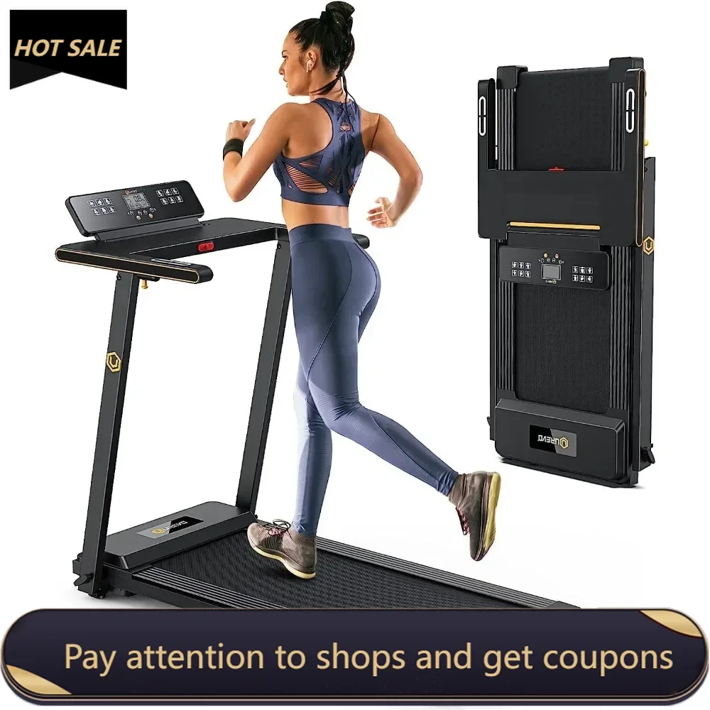 

Portable Folding Treadmills for Home, Max 3.0 HP Running Walking Treadmill with 12 Pre Set Programs and Wider Tread Belt