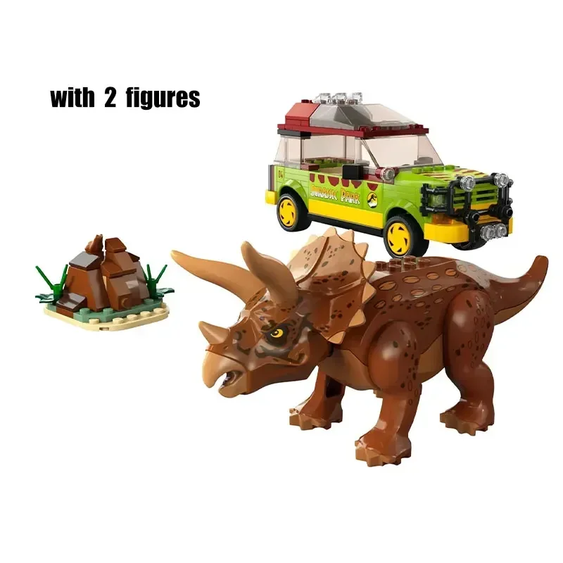 Jurassic World Park Trapping Triceratops Boys Building Blocks Assembling Children's Dinosaur Toy Gifts