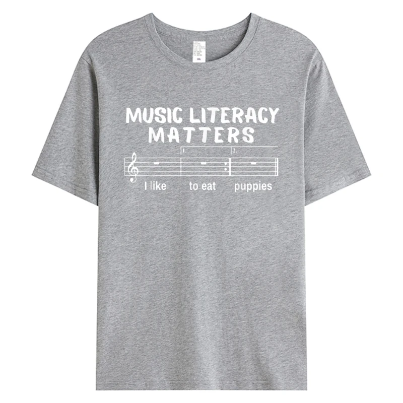 Music Literacy Matters ผู้ชายผ้าฝ้ายเสื้อ 3XL เสื้อยืดพิมพ์ Tops & Tees 2025 เทศกาลส่วนลด TShirt ชายเสื้อผ้า