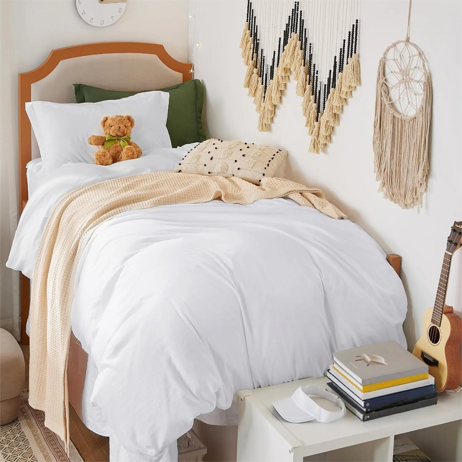 

Комплект пододеяльников Twin/Twin XL - 2 предмета, из предварительно стираного полиэстера, имитирующего хлопок, очень мягкие, с застежкой-молнией, белые