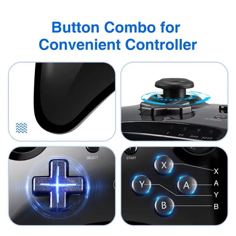 Y44A Wireless Bluetooth Gamepad Controller for Wii U Pro Dual Analog Joystick Remote Control White