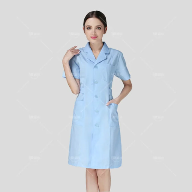 Nurse uniform short sleeve women white lab coat long sleeve overalls female doctor overalls