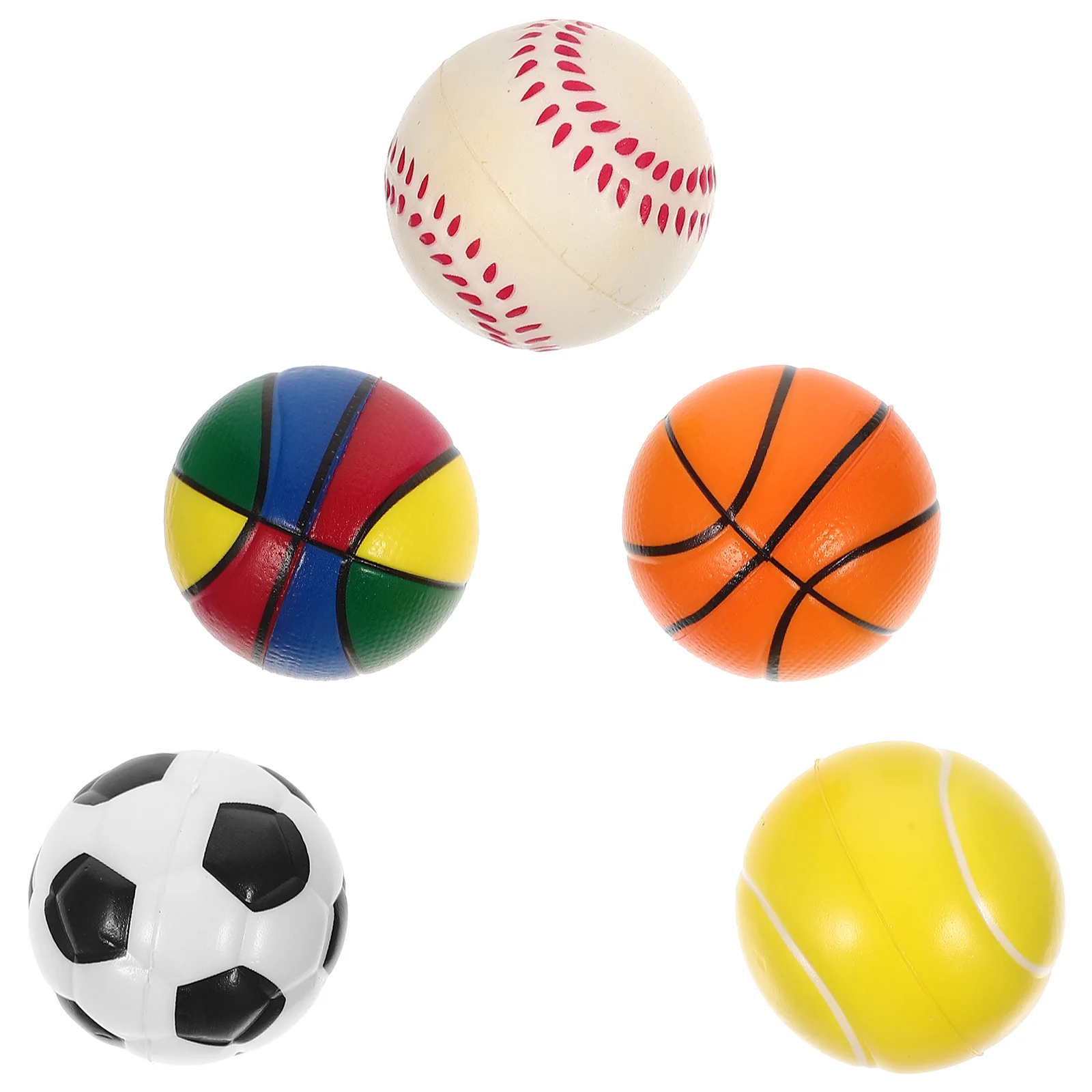 

5 Pcs Bouncy Ball Basketball Decorations for Party Sports Stress Balls Favors Foaming Mini Soccer Football Bulk Baseball Kids