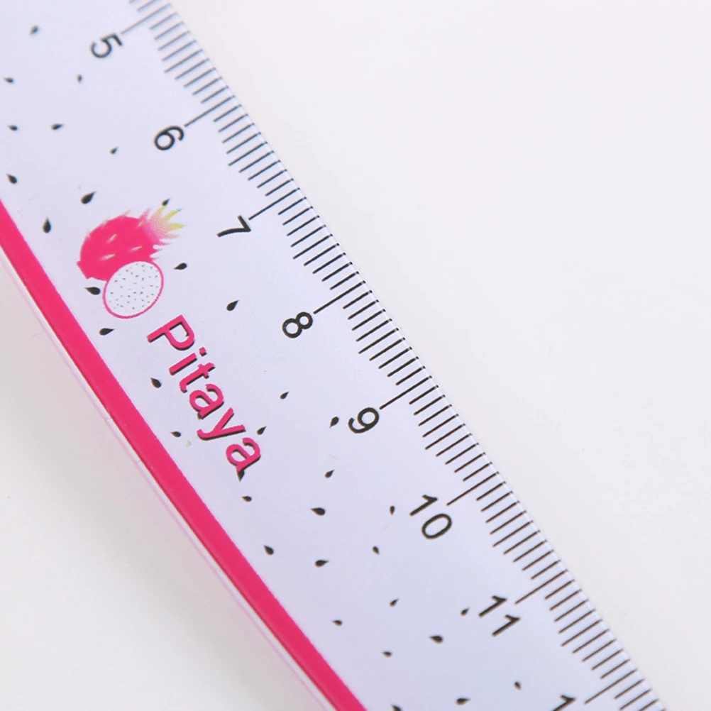 6pcs 15cm Plastic Fruit Pattern Creative Rulers School Students Stationery Measuring Rulers (Random Style)