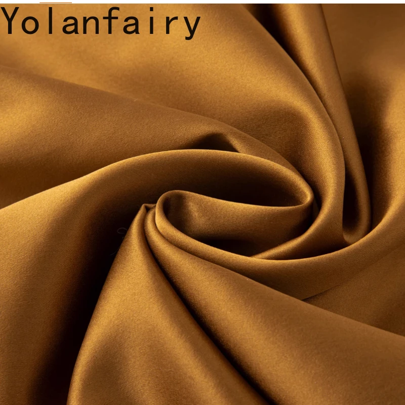 YOLANFAIRY 93% 뽕나무 실크 Sundress 여성 프랑스어 부드러운 크레페 새틴 여성 드레스 레트로 Drawstring 여름 우아한 숙녀 드레스