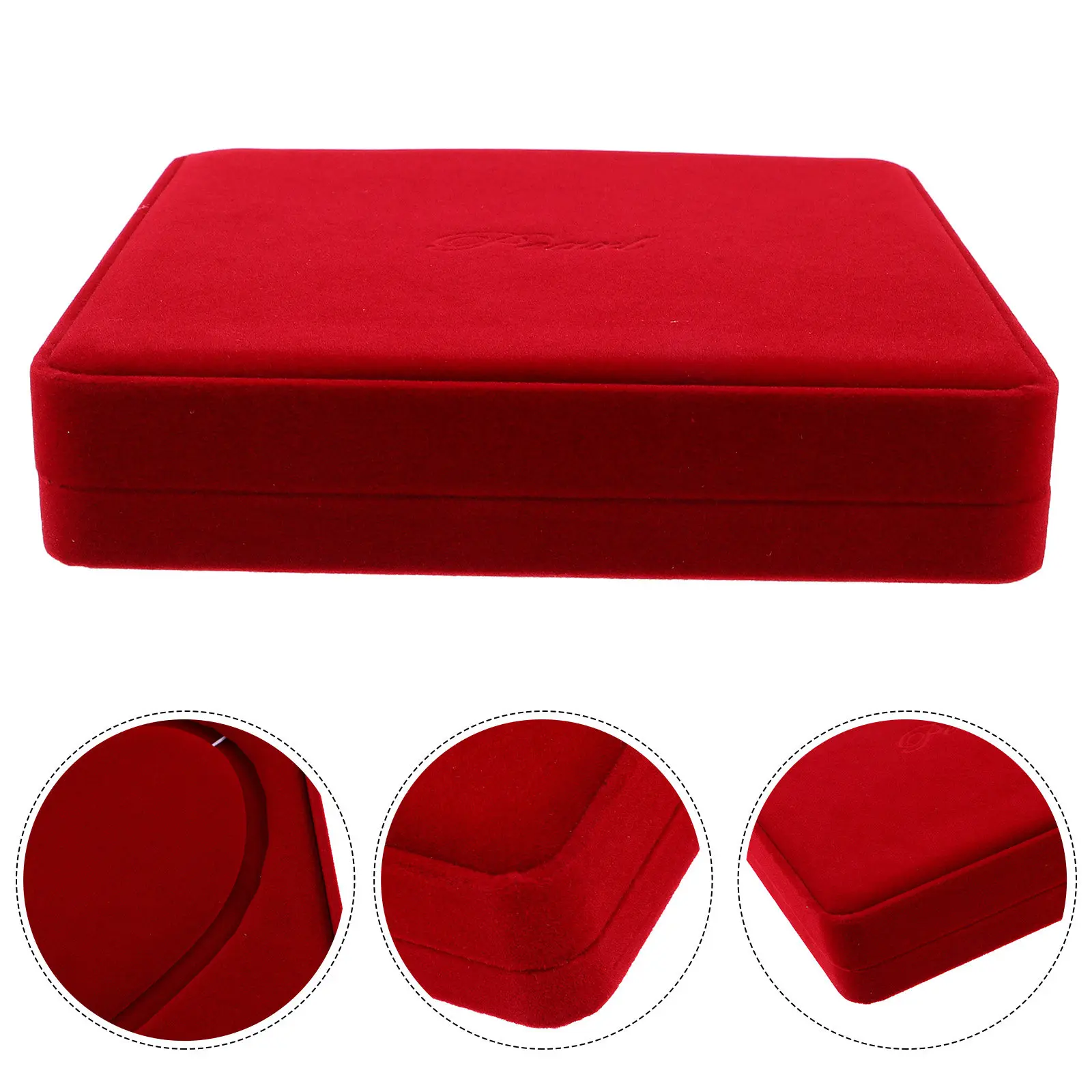 

Pearl Necklace Jewelry Storage Box Red Soft Case Portable Elegant Organizer Packaging Display Heart Jewelry Box