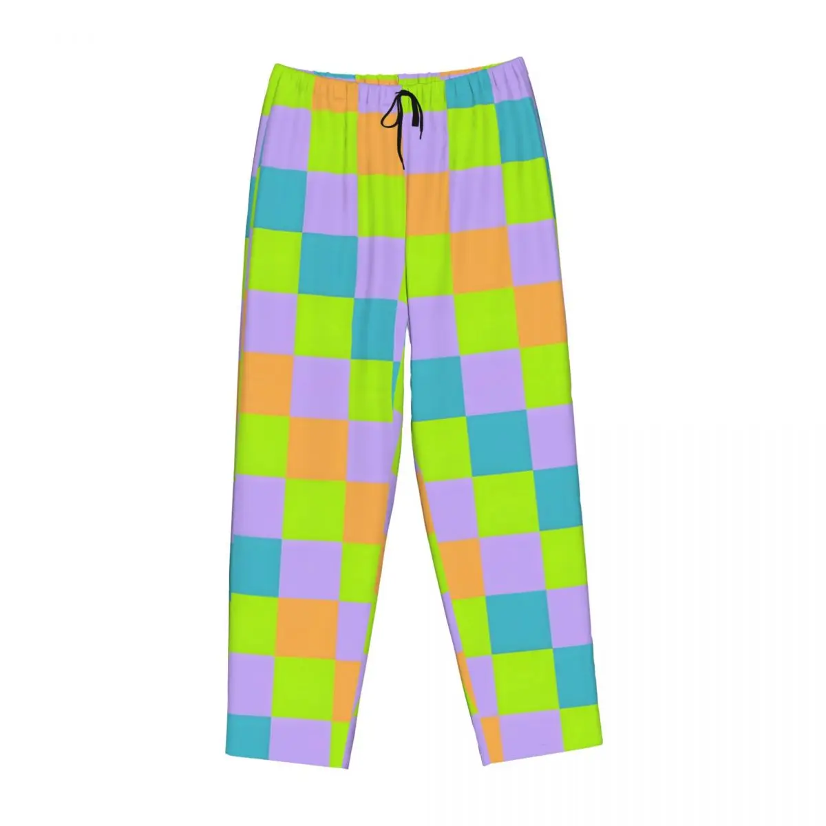 مخصص طباعة مدقق بيجامة السراويل النساء الملونة طباعة ملابس النوم قيعان مع جيوب #2