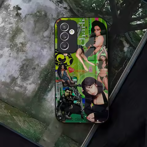 Singer Charli XCX BRAT Phone Case Glass for Samsung Galaxy S24 S22 S20 S23 S21 Ultra Fe Plus A34 A54 A24 A52 A53 M54 Coque