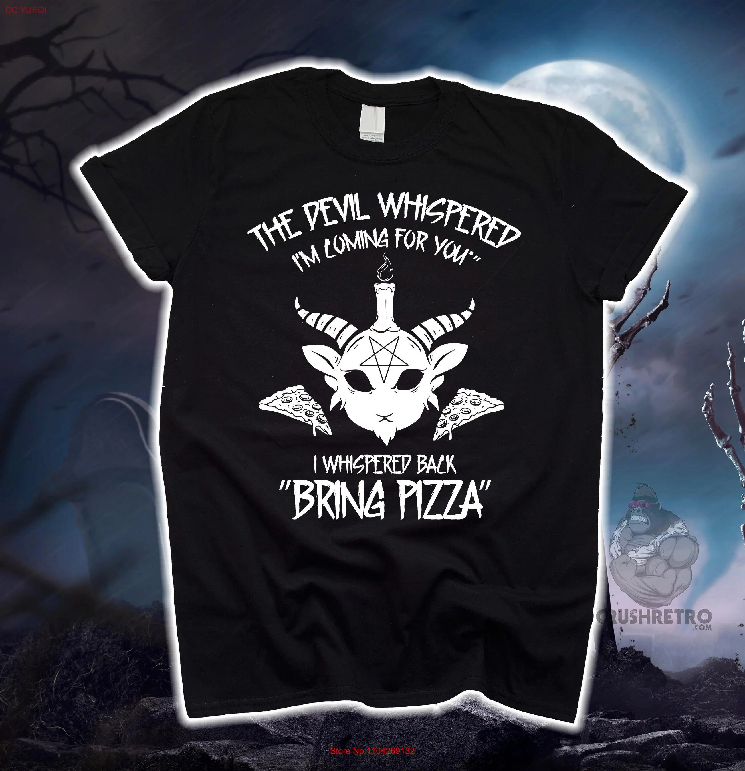 

The Devil Whispered T Shirt Pentagram OcculT Baphomet 666 Grunge Goth Gothic Sweater SweaT long or short sleeves