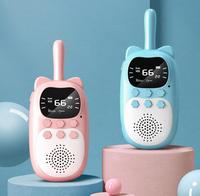 2pcs Kids Walkie Talkie Rechargeable 1000mAh Handheld 0.5W 3km Radio Transceiver Interphone for Children Toys Birthday Gifts