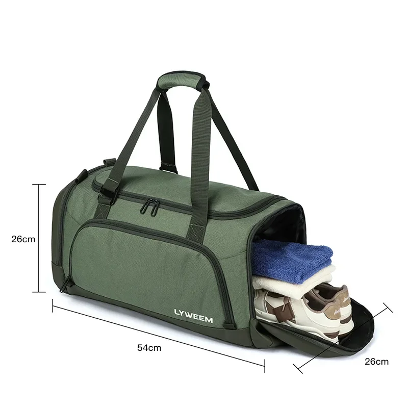 Multifunctional Gym Travel Bag Large Capacity Waterproof Organizer with Shoe Compartment Durable Carry-On for Short Trips