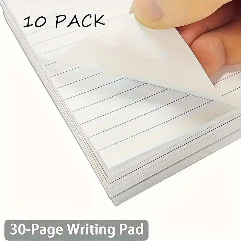 10-Pack Notepad Pocket-Sized Lined Notepads Stationery Supplies 30 Sheets Each Memo Pad Notebooks Writing Pads Office School