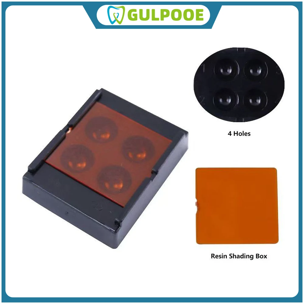GULPOOE 1 PC 4 Holes Dental Veneer Storage Box Teeth Patch Shading Light Storage Case Denture Retainer Molar Boxes Dental Tools