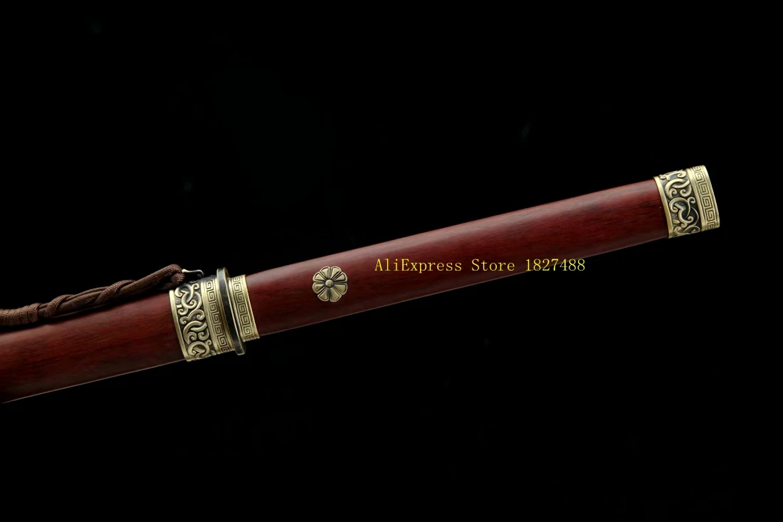 Brass Accessory Chinese Martial Arts Sword Damascus Folded Steel Blade Full Tang KungFu TaiChi Practice WuShu Hard Jian view 3