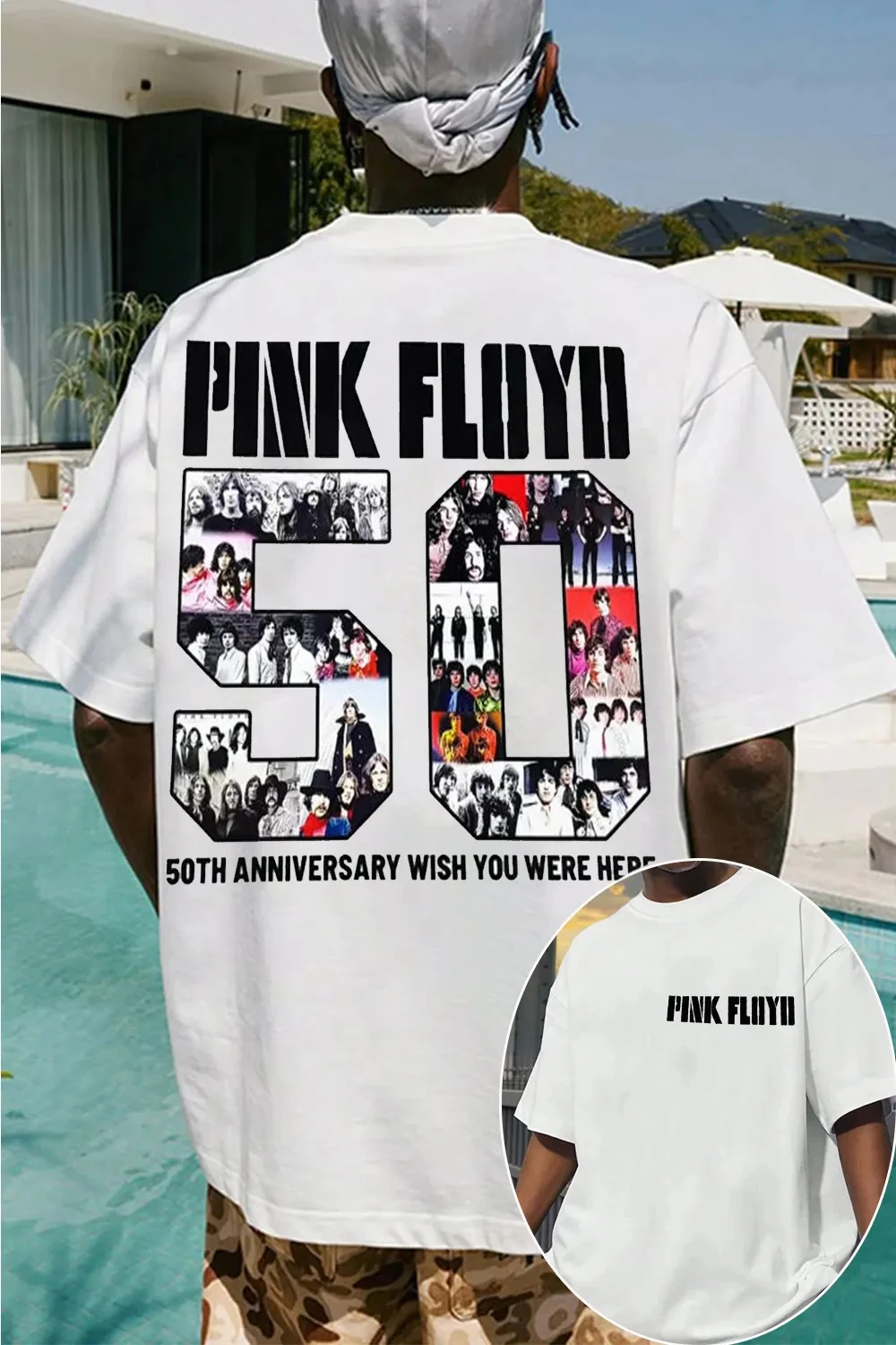 Kaus Katun Grafis Fit Pink Flo - Men'S Fashion Pink Shirt ulasan dan harga