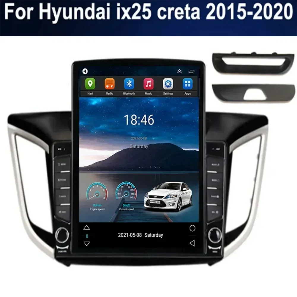 For Tesla Style 2Din Android 13 Car Radio For Hyundai ix25 creta 2015-2035 Multimedia Video Player GPS Stereo Carplay DSP Camera